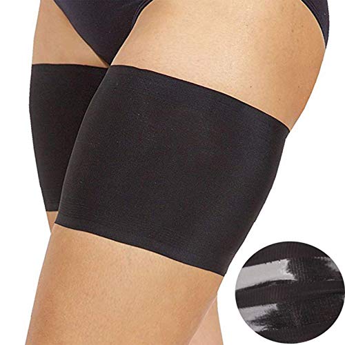 XPuing Banda de compresión elástica ideal para tirar, músculos tensados o moretones, lesiones cuádruple medianas y grandes, evitar rozaduras en el muslo y frotar con forro de satén (negro)