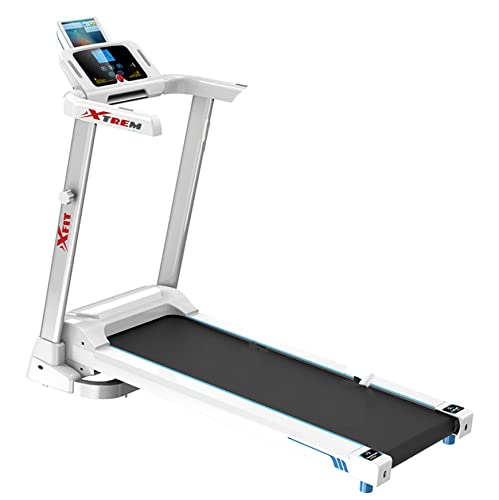 XTREM MAKER Cinta de Andar y Correr Eléctrica Plegable Xfit en Blanco y Gris. Pantalla LCD. Sistema de Seguridad. Sistema de Amortiguación. Altavoces Inalámbricos