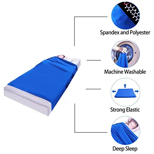 XWSM Manta De Compresión Sensorial Mantas Ponderadas Terapia Transpirable Fresca Hoja De Cama Estirable For Niños Y Adultos Profundo Relajante con SPD, Ansiedad (Size : 160x147cm/63x58in)