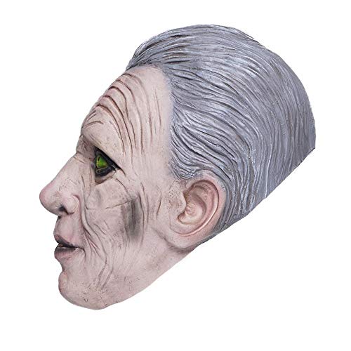XWYWP Máscaras Halloween Halloween Green Eye Wizard Latex Mask Adult Party Costume Mask Horror Carnival Cosplay Party Props A