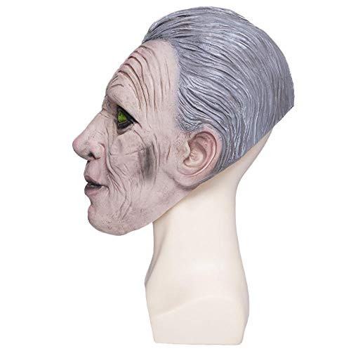 XWYWP Máscaras Halloween Halloween Green Eye Wizard Latex Mask Adult Party Costume Mask Horror Carnival Cosplay Party Props A