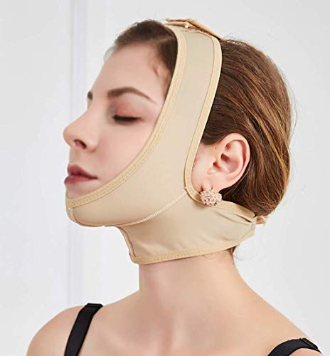 XYSQWZ V Faja Moldeadora Estiramiento Facial Y De Cuello Post-elástico Conjunto Mandíbula Artefactos Faciales Paquete Cara Máscara Doble Mentón (tamaño: L)