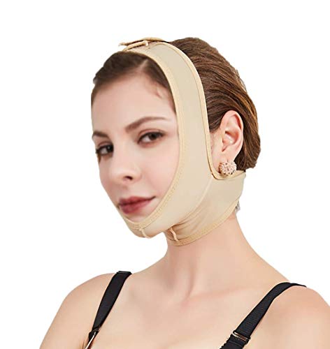 XYSQWZ V Faja Moldeadora Estiramiento Facial Y De Cuello Post-elástico Conjunto Mandíbula Artefactos Faciales Paquete Cara Máscara Doble Mentón (tamaño: L)