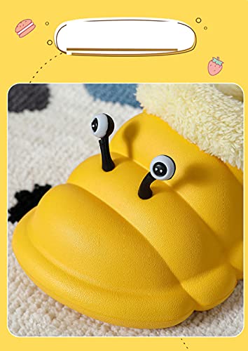 Y-PLAND Zapatillas de otoño/Invierno de Oruga para niños, Zapatillas de casa cálidas e Impermeables de Felpa EVA, Bonitos Zapatos de vellón de Dibujos Animados Antideslizantes-1_EU200