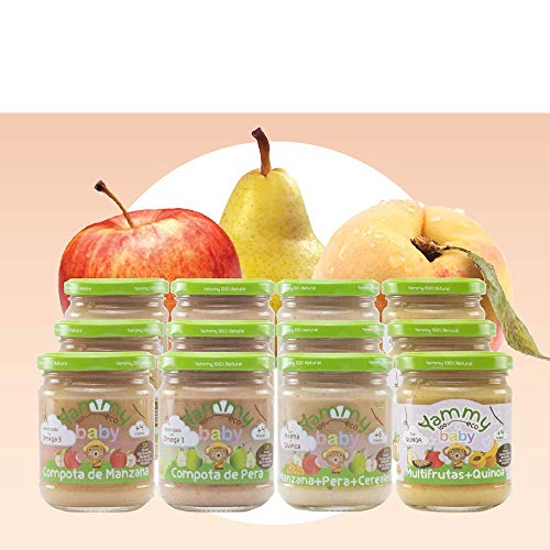 Yammy Primeras Frutas - Pack de 12 Potitos Ecológicos para Bebés, 2340 g
