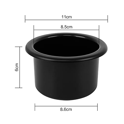 Yangfei 4Pcs Inserto Portavasos para Coche de Plástico Portavasos de Plástico para Sofá, Portavasos Reemplazo Plástico Inserto Portavasos para Sofá Coche Interior (Negro)