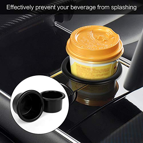 Yangfei 4Pcs Inserto Portavasos para Coche de Plástico Portavasos de Plástico para Sofá, Portavasos Reemplazo Plástico Inserto Portavasos para Sofá Coche Interior (Negro)