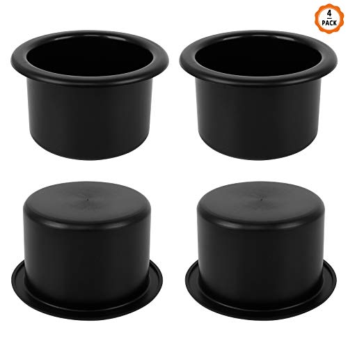 Yangfei 4Pcs Inserto Portavasos para Coche de Plástico Portavasos de Plástico para Sofá, Portavasos Reemplazo Plástico Inserto Portavasos para Sofá Coche Interior (Negro)