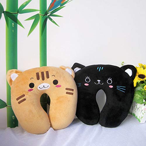 Yban Almohada de Viaje para Cuello Ultra Suave Animales Dolor de Cuello Sueño Almohada Coche Avion Infantiles Almohada Cervical Reposacabezas para Niños (4C)