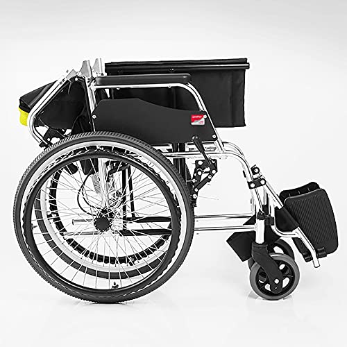 YDYBY Silla de Ruedas ortopédica de tránsito,para minuválidos y Ancianos Plegable Aluminio Silla de tránsito cómodo manetas reposapiés Plegado rápido Silla de Ruedas de Viaje,Verde