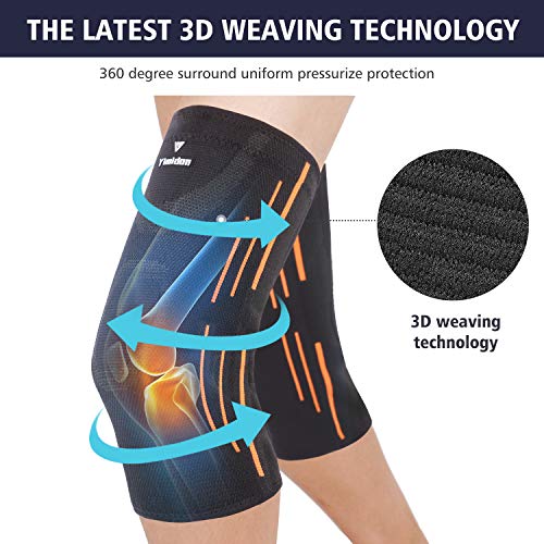 Yimidon Rodilleras elásticas de compresión, rodillera para rodilla, ligamentos rotos, banda ortopédica para menisco, unisex, fútbol, crossfit, baloncesto, voleibol (gris, S)