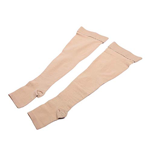Yinhing Medias de compresión, Medias de compresión elásticas Unisex Medias hasta el Muslo Adelgazamiento de piernas para el Cuidado de Las piernas Medias de Dolor(L)