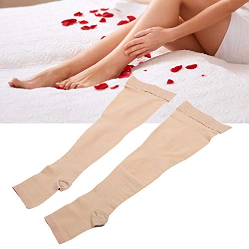 Yinhing Medias de compresión, Medias de compresión elásticas Unisex Medias hasta el Muslo Adelgazamiento de piernas para el Cuidado de Las piernas Medias de Dolor(L)
