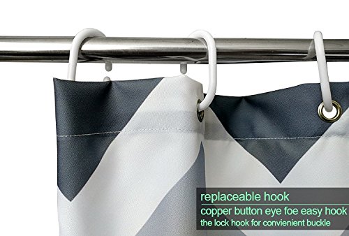 yisumei Hem pesos cortina cortina de ducha Modo ducha cortinas VIP Lounge Corona, poliéster, Weiß, 180(L) x 180(H) cm