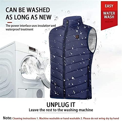 Yokbeer Chaleco Calefactable Hombre Mujer, Chaleco con Calentador USB Eléctrico con Doble Control de Temperatura, Chaqueta Calefactable con 3 Niveles de Calor (Color : Blue, Size : S)