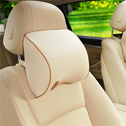 Yopria Almohada para el Reposacabezas del Coche - Cojín Cervical con Soporte de Cuello para el Asiento del Coche - con Espuma de Memoria para Conducir - con Cubierta Extraíble