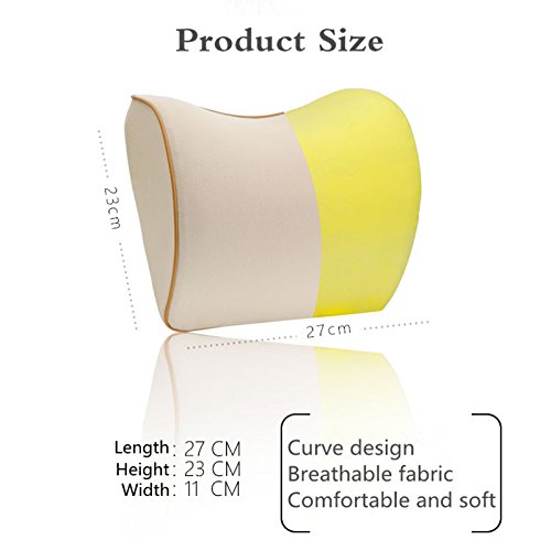 Yopria Almohada para el Reposacabezas del Coche - Cojín Cervical con Soporte de Cuello para el Asiento del Coche - con Espuma de Memoria para Conducir - con Cubierta Extraíble