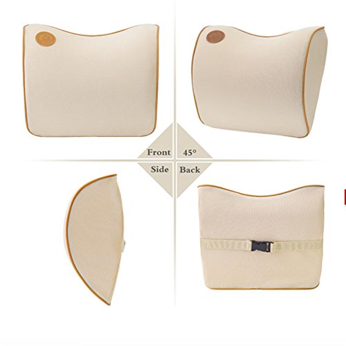 Yopria Almohada para el Reposacabezas del Coche - Cojín Cervical con Soporte de Cuello para el Asiento del Coche - con Espuma de Memoria para Conducir - con Cubierta Extraíble