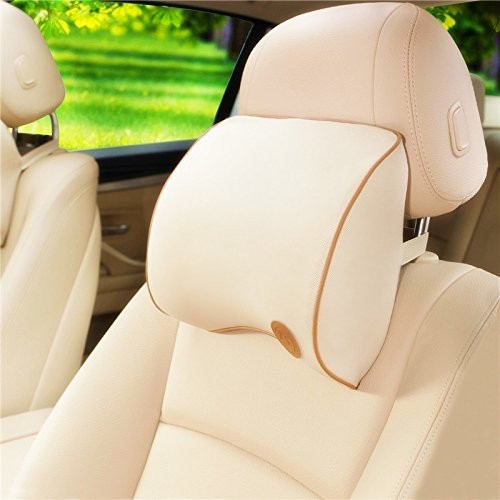 Yopria Almohada para el Reposacabezas del Coche - Cojín Cervical con Soporte de Cuello para el Asiento del Coche - con Espuma de Memoria para Conducir - con Cubierta Extraíble