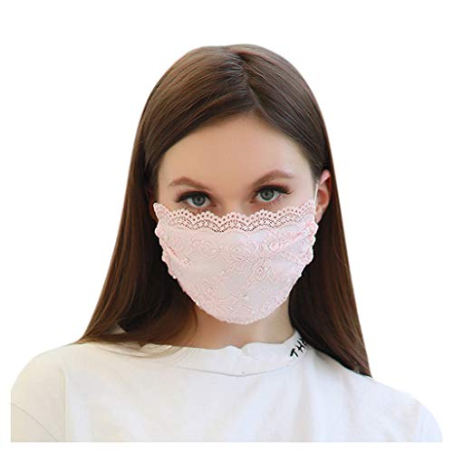 YpingLonk 1pc Moda Mujeres Encaje Cara Protector Universal protección Facial pañuelo