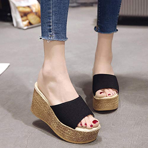 ypyrhh Chanclas Antideslizantes para baño,Las Sandalias de cuña de Las Mujeres, Llevan Chanclas-Beige Impermeables_35,Regalos de natación para Hombres
