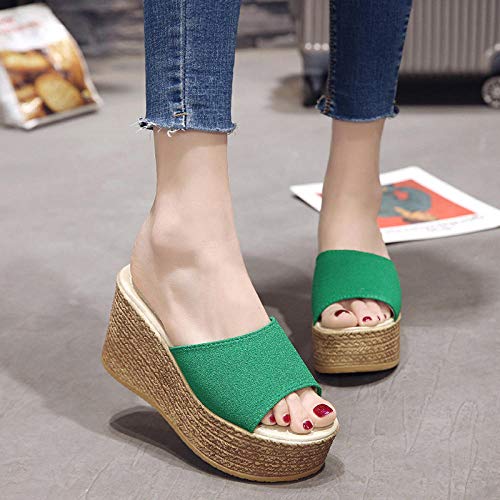 ypyrhh Chanclas Antideslizantes para baño,Las Sandalias de cuña de Las Mujeres, Llevan Chanclas-Beige Impermeables_35,Regalos de natación para Hombres