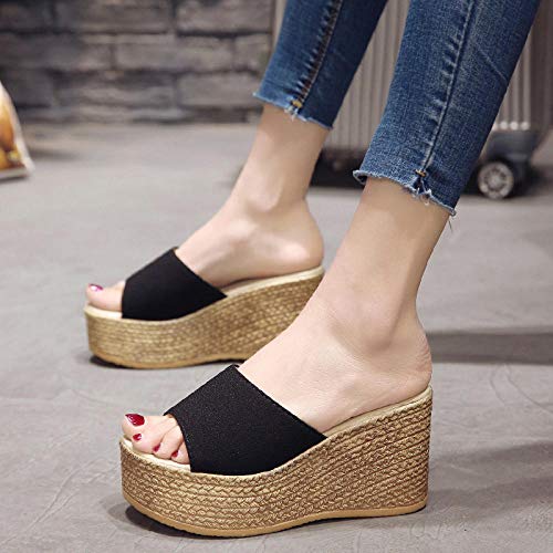 ypyrhh Chanclas Antideslizantes para baño,Las Sandalias de cuña de Las Mujeres, Llevan Chanclas-Beige Impermeables_35,Regalos de natación para Hombres