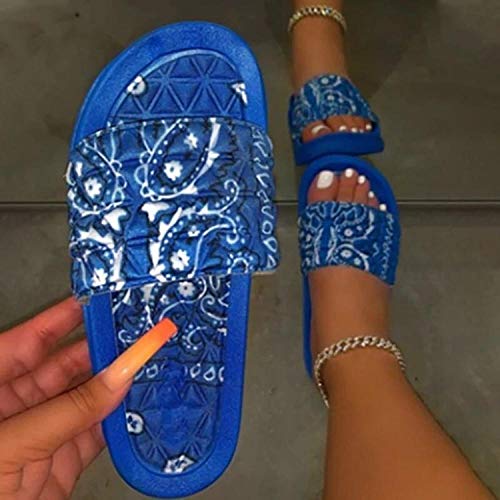 ypyrhh Zapatos de Piscina de Suela Blanda Baño,Zapatillas de Playa Flor Raso-Verde_42,Top Chanclas Unisex para Adultos