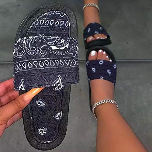 ypyrhh Zapatos de Piscina de Suela Blanda Baño,Zapatillas de Playa Flor Raso-Verde_42,Top Chanclas Unisex para Adultos
