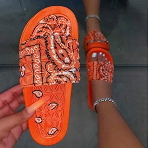 ypyrhh Zapatos de Piscina de Suela Blanda Baño,Zapatillas de Playa Flor Raso-Verde_42,Top Chanclas Unisex para Adultos