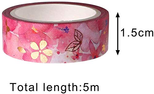Yubbaex Washi Tape Set cinta adhesiva decorativa Washi Glitter Adhesivo de Cinta Decorativa para DIY Crafts Scrapbooking 6 Rollos x 15MM De ancho