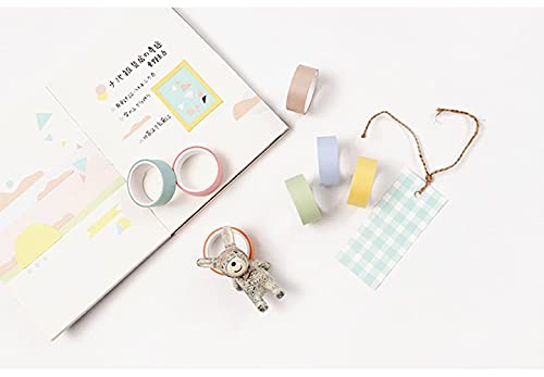 YUBX Washi Tape - Cinta decorativa para manualidades (10 mm de ancho), color pastel