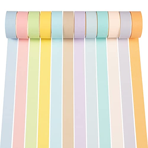 YUBX Washi Tape - Cinta decorativa para manualidades (10 mm de ancho), color pastel