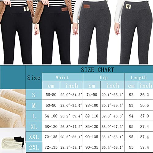 Yutdeng Leggins Térmicas Mujer Extra Cómodo Pantalon de Cálido Deporte Mujer Leggings Slim Grueso Medias Elástico Polar Leggings Cintura Alta Invierno,2-Gris,M
