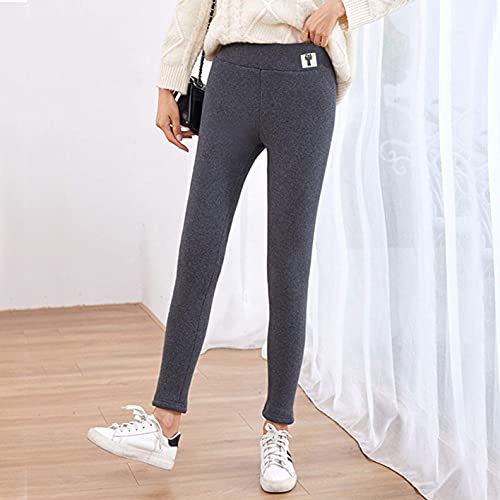 Yutdeng Leggins Térmicas Mujer Extra Cómodo Pantalon de Cálido Deporte Mujer Leggings Slim Grueso Medias Elástico Polar Leggings Cintura Alta Invierno,2-Gris,M