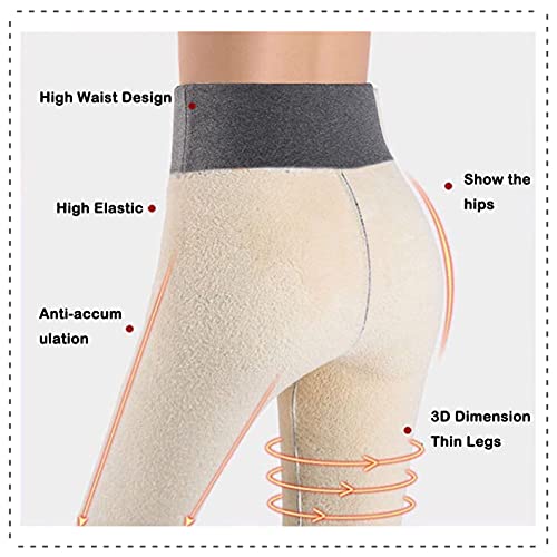 Yutdeng Leggins Térmicas Mujer Extra Cómodo Pantalon de Cálido Deporte Mujer Leggings Slim Grueso Medias Elástico Polar Leggings Cintura Alta Invierno,2-Gris,M