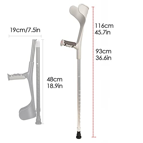 YXW 2 × Muletas Médicas De Antebrazo para Adultos, Bastones Inglés Plegables, Muletas Ajustables, Asas Ergonómicas, para Una Altura De 140-185 Cm, Negro/Gris (Color : Silver)
