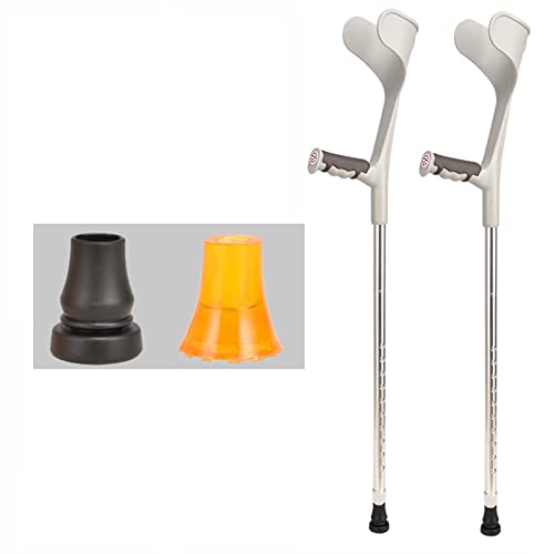 YXW 2 × Muletas Médicas De Antebrazo para Adultos, Bastones Inglés Plegables, Muletas Ajustables, Asas Ergonómicas, para Una Altura De 140-185 Cm, Negro/Gris (Color : Silver)
