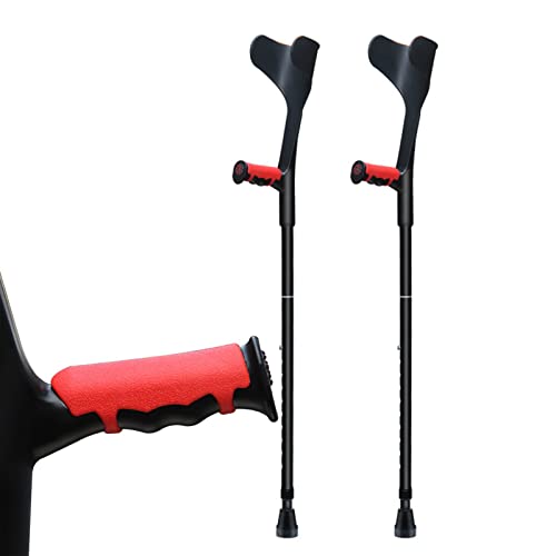 YXW Muletas de Aluminio Plegables con puños Abiertos, muletas de antebrazo Ajustables, bastón inglés de Viaje Ligero, para Altos 150-196 cm (2 Unidades)