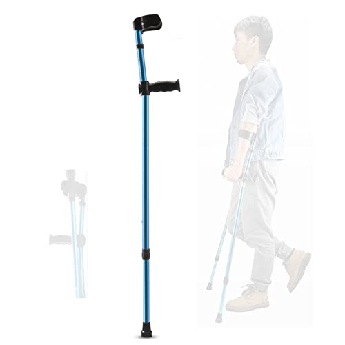 YXW Muletas de antebrazo Plegables con puño Abierto, Muletas ortopédicas, bastón para Caminar para Hombres y Mujeres, Adultos, jóvenes, Azul, Carga 100 kg (1 Unidad)