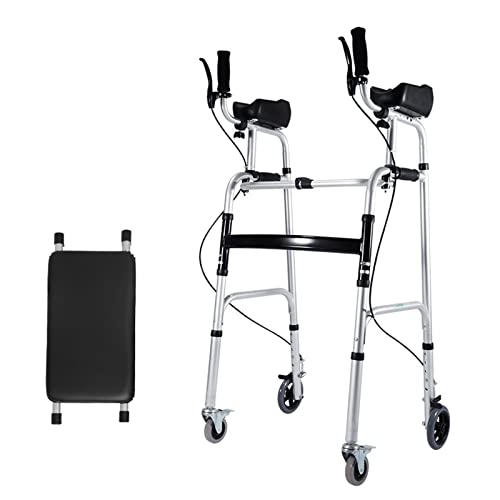 YXX Andador Andadores para Ancianos Adultos Andador Vertical para Hombres Altos De Más De 6 Pies,Andador Plegable para Personas Mayores con 4 Ruedas,Asiento,Freno De Mano Y Reposabrazos
