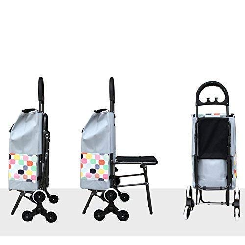 YYAI-HHJU Carro De La Compra Portátil De La Carretilla Anciano Plegable con El Carro De La Compra De Las Escaleras Que Sube De La Silla