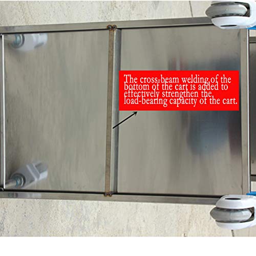 YZJJ Carro, Comedor Carro médico Carro Diner Carro médico Grande de 2 estantes para Almacenamiento de enfermería, Carro utilitario de Acero Inoxidable para Carro de Equipo de Laboratorio