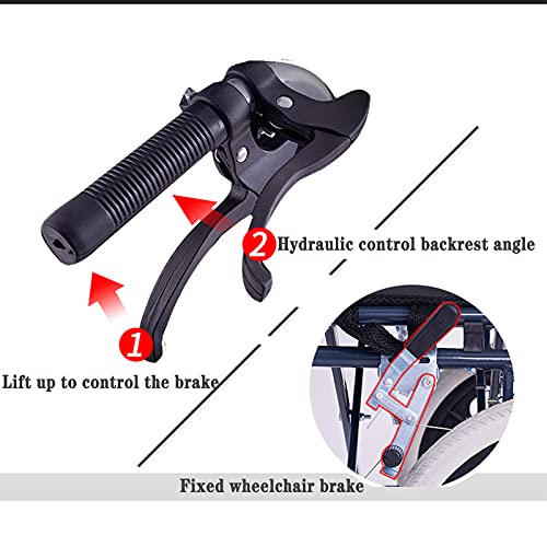 YZJYB Silla De Ruedas Reclinada Plegable para Ancianos Y Minuválidos Cochecito De Aluminio Auto Propulsado Asistidas Transporte Silla De Ruedas De Viaje Asiento 45 Cm