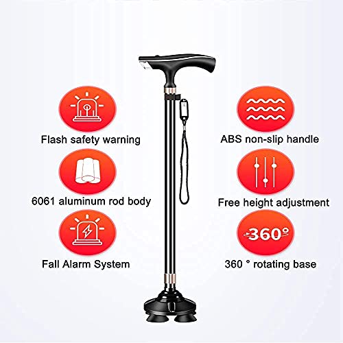 Z-SEAT Andadores para Personas Mayores Bastón para Ancianos Duradero Bastones de trípode Plegables Taburete Triangular retráctil Multifuncional Muletas Andador con Ruedas, Ayuda de Movilidad durade