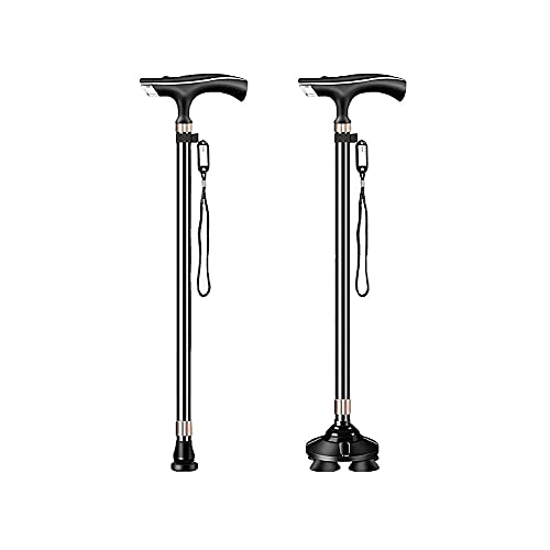 Z-SEAT Andadores para Personas Mayores Bastón para Ancianos Duradero Bastones de trípode Plegables Taburete Triangular retráctil Multifuncional Muletas Andador con Ruedas, Ayuda de Movilidad durade