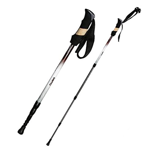 Z-SEAT Muletas Bastón de Trekking al Aire Libre Aleación de Aluminio Suspensión Telescópica de Tres Secciones Bloqueo Interior Varilla Recta multifunción Bastón Senderismo Montaña Muletas