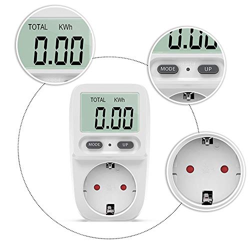 Zaeel Medidor de consumo de corriente del medidor de energía,Medidor de Consumo de Energía eléctrica con pantalla LCD,protección contra sobrecarga,Costos de Electricidad3680W