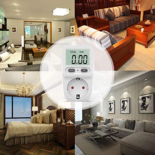 Zaeel Medidor de consumo de corriente del medidor de energía,Medidor de Consumo de Energía eléctrica con pantalla LCD,protección contra sobrecarga,Costos de Electricidad3680W