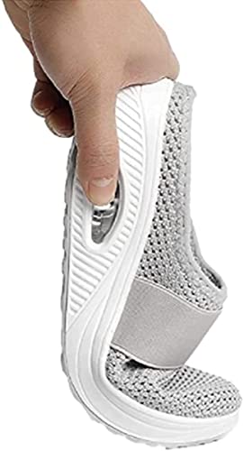 ZANLION Zapatos para Caminar con cojín de Aire sin Cordones, Zapatos ortopédicos para Caminar para diabéticos, Zapatos Informales y Transpirables (Grey,39)